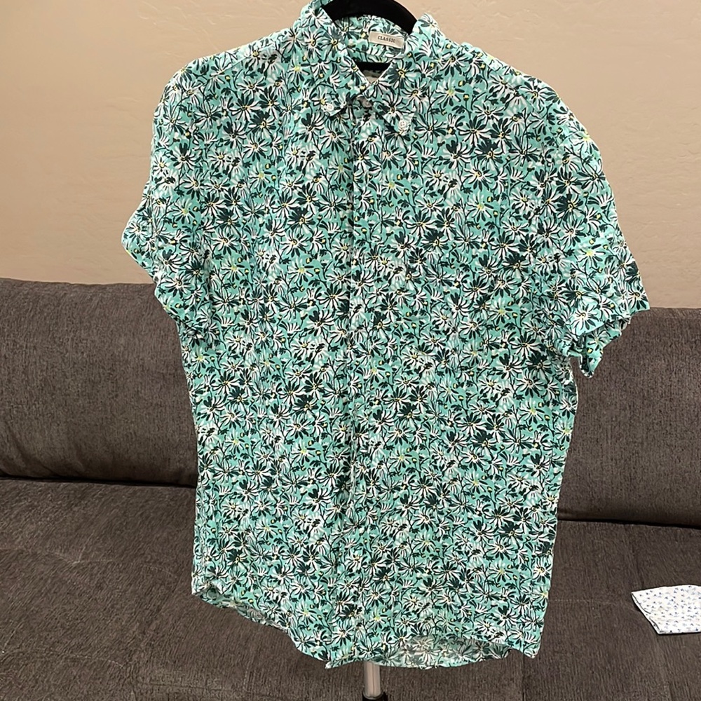 J Crew Short Sleeve Button Up Floral Mens Medium